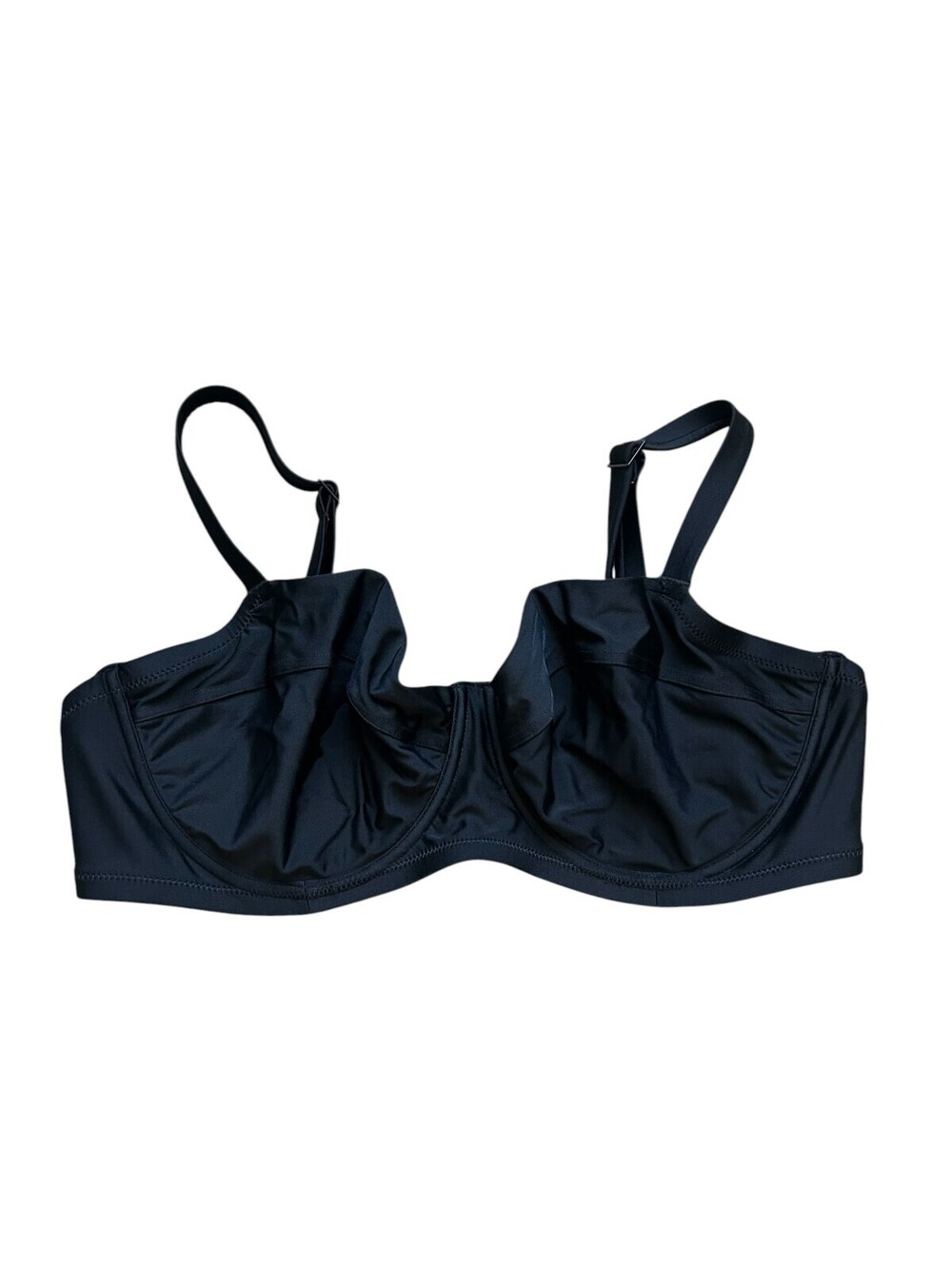 Aerie 38DD Underwire Bikini Top Black Support Swimsuit Bra Straps 2481